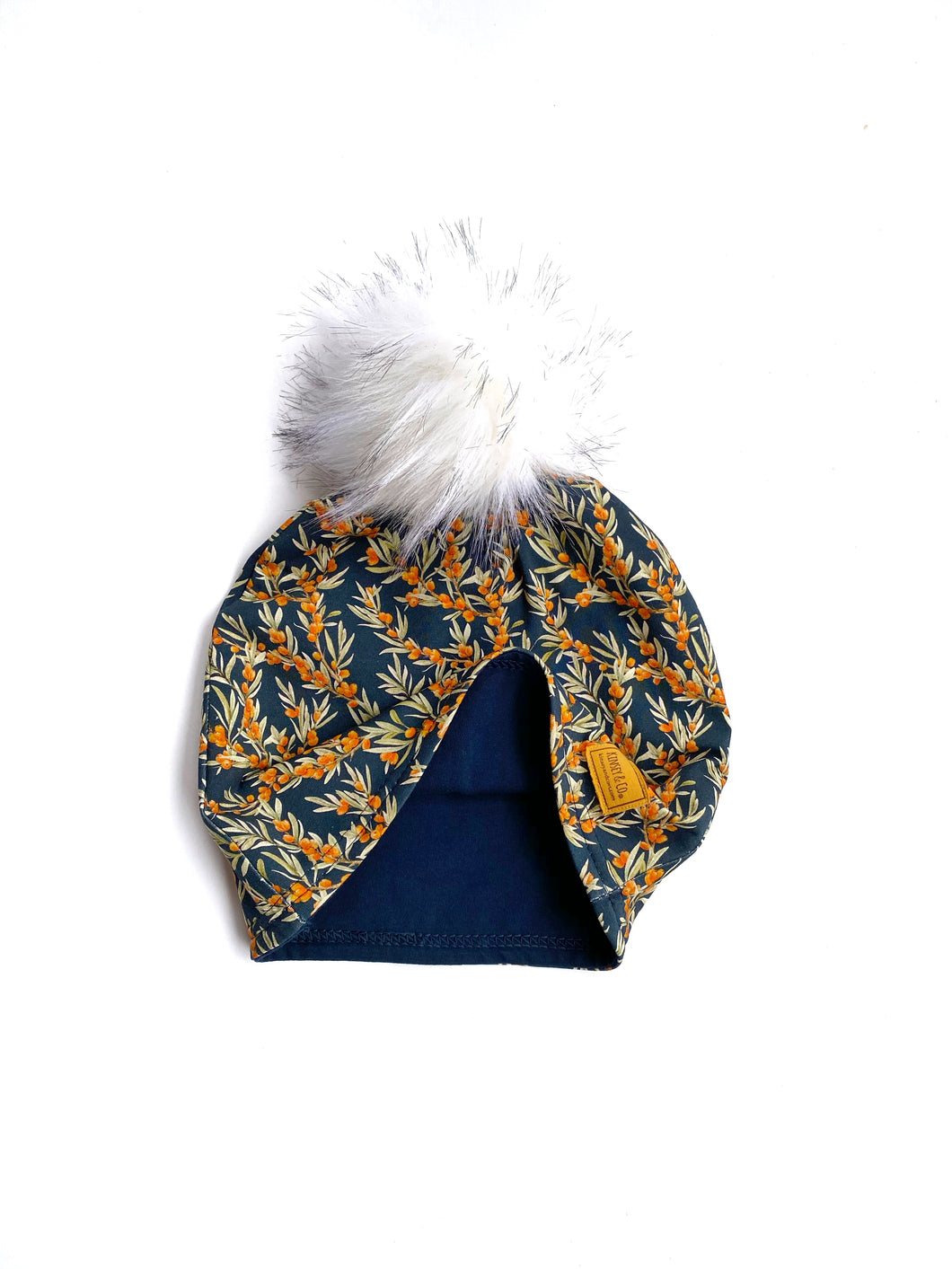 Adult Hat with Snap Pom Winterberry-Child Sizes Also Available