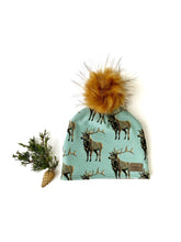 Load image into Gallery viewer, Deer Winter Hat Beanie Baby, Toddler, Child, Adult Medium, Adult Large
