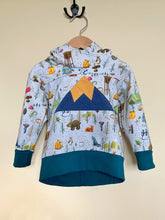 Load image into Gallery viewer, Kids Hoodie sizes 3m-9Y, Camping Sweatshirt, Mountain Sweatshirt, Vermont Kids Hooded Shirt, Woodland Animal Sweatshirt
